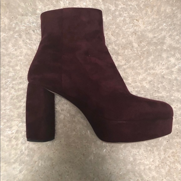 Miu Miu Suede Boots - Sz 8 Merlot / Burgundy - Picture 2 of 5